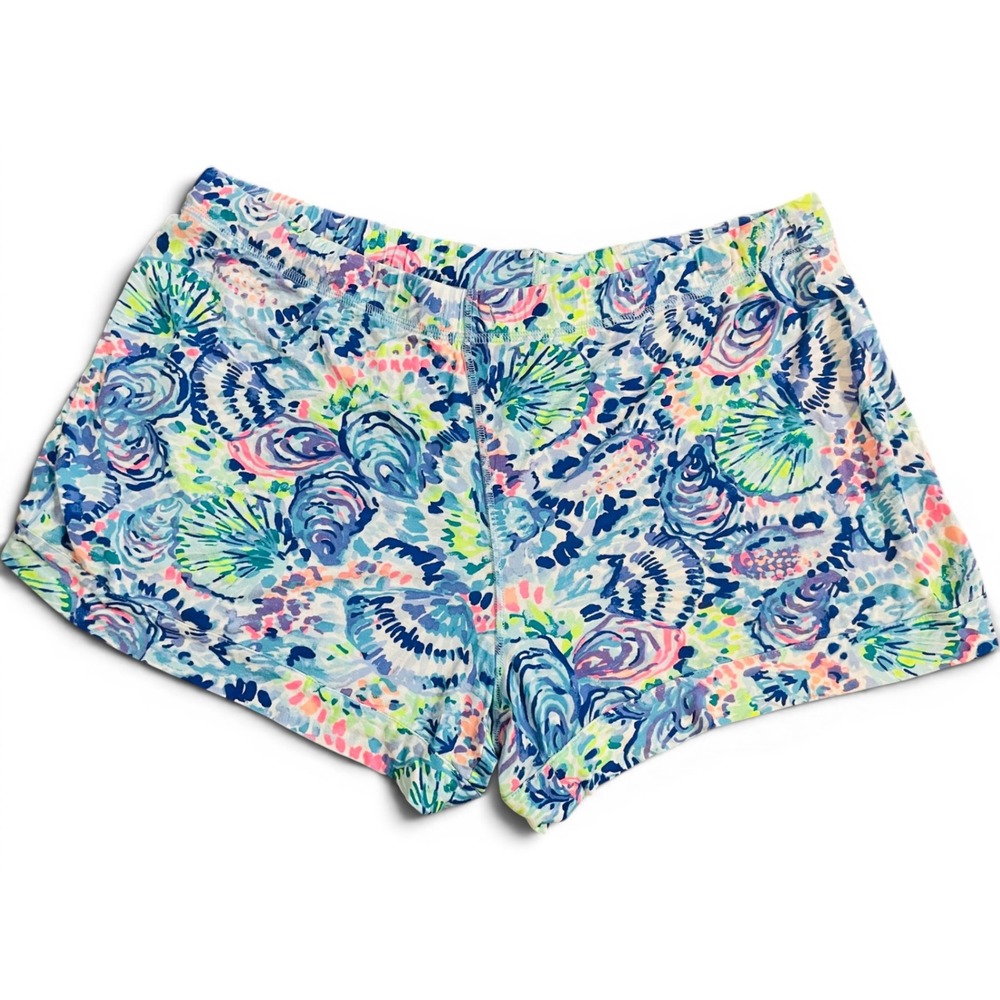 Lilly Pulitzer Luxletic Ocean Trail Shorts XL Shell Me Something Good 4in